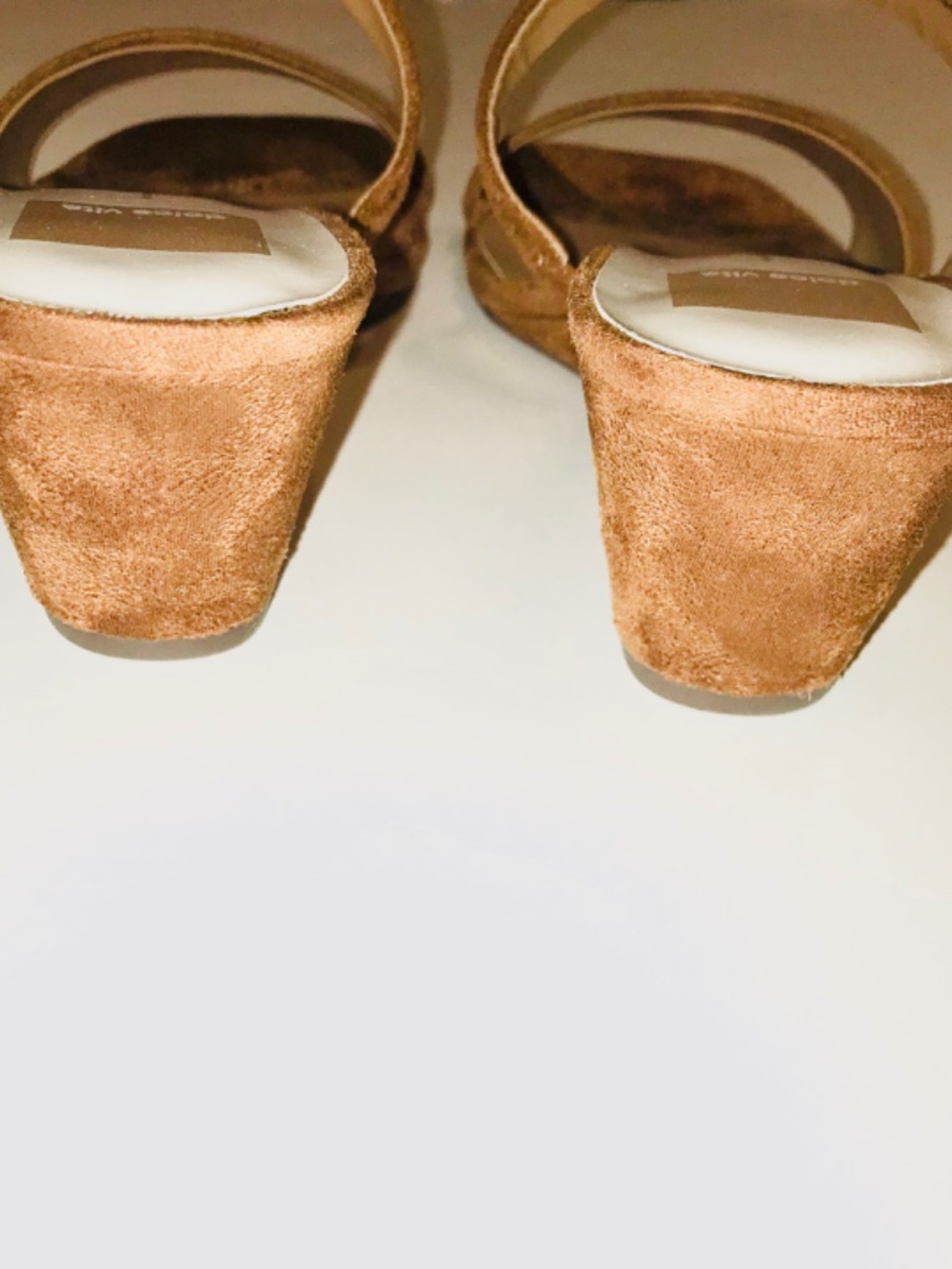 NWT Dolce Vita Quilan Suede Strappy Wedge Sandals Slides Brown Square Toe 6 NIB - Picture 6 of 15